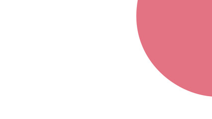 A simple, clean abstract graphic background featuring a white field with a large salmon-pink quarter-circle shape, ideal for creative design projects or presentation slides.