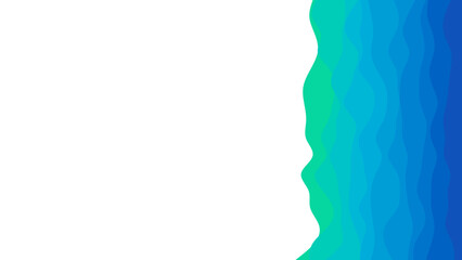 Abstract wavy gradient in vibrant green and blue against a clean white background, creating a sense of fluid motion and modern design. Ideal for digital projects, presentations, or banners.