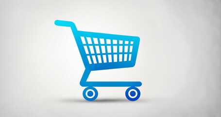simplified shopping cart icon gradient color