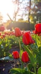 Red tulips in sunlight (1)