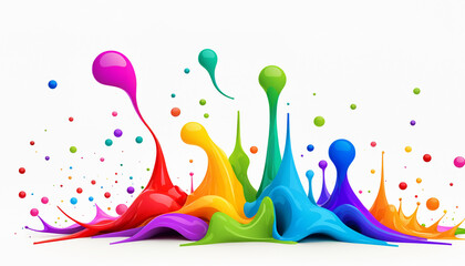 colorful paint splashes in an abstract wave