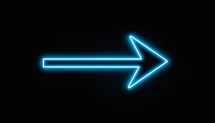 neon arrow sign on a black background