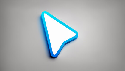 glowing 3d mouse pointer icon button