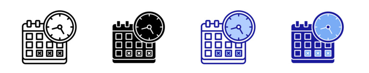 Deadline  Icon Set Multiple Style Collection