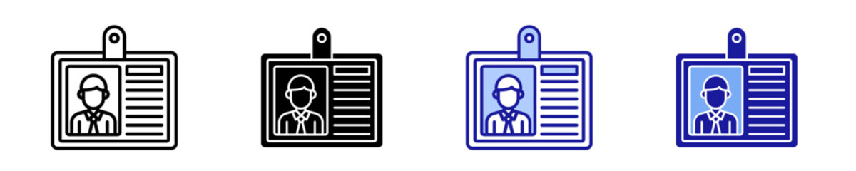 Id Card  Icon Set Multiple Style Collection