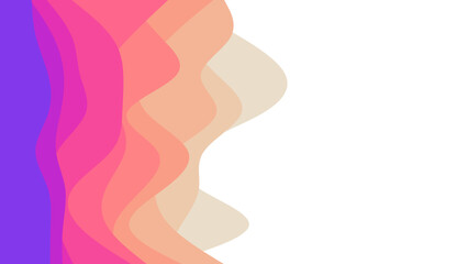 Dynamic abstract background featuring vibrant, flowing wave layers in shades of purple, pink, peach, and beige, offering a modern graphic design element.