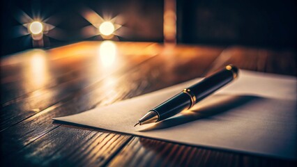 Writing notes in a notebook with a fountain pen on an office desk