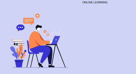 Young person works remotely on a laptop by a cozy campfire. Represents flexible work, travel, and modern digital nomadic lifestyle.