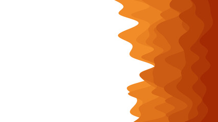 Dynamic abstract background featuring warm orange and brown wavy shapes against a clean white space. Ideal for modern designs, presentations, or digital projects.