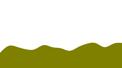 Abstract olive green hills with a wavy landscape silhouette against a clean white background, ideal for natural themes, peace, and graphic design.