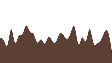 Sweet chocolate or coffee liquid dripping pattern against a white background. Ideal for confectionery, dessert, or food-themed designs.