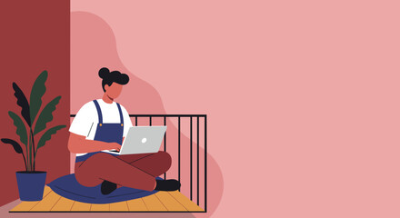 Modern person using a laptop, symbolizing remote work, online learning, or digital communication. Focuses on technology, connectivity, and modern business lifestyle.