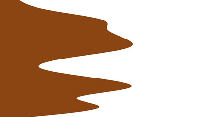 Abstract brown wave pattern on a clean white background, creating a dynamic graphic element. Ideal for branding, food, or nature-themed designs.