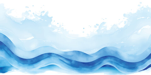 Abstract artistic blue waves flowing across a liquid background