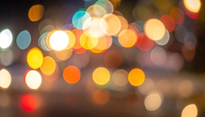 Obraz premium Abstract bokeh of city lights at night