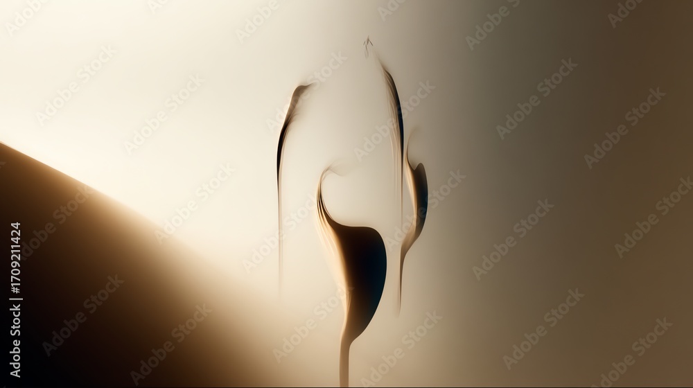 Poster abstract forms in light and shadow elegant minimalist design
