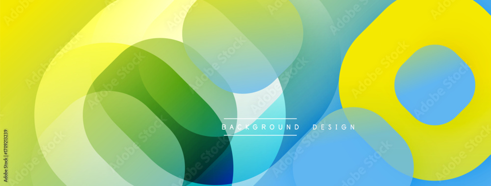 Aufkleber abstract colorful shapes overlap, creating dynamic visual effect. bright hues blend smoothly, formin