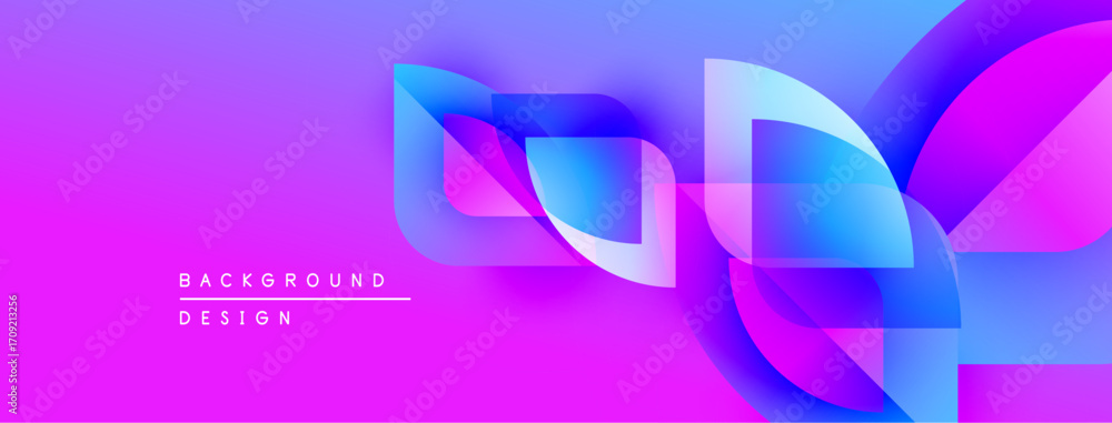 Aufkleber abstract vibrant background. overlapping shapes create dynamic visual effect. gradient colors blend 