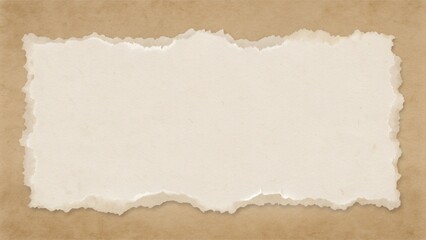 Paper Texture Background with Torn Edges in Beige and Cream for Vintage Stationery