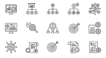Business Strategy Icons Planning, Analysis & Performance