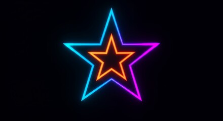 Obraz premium Neon star graphic design element