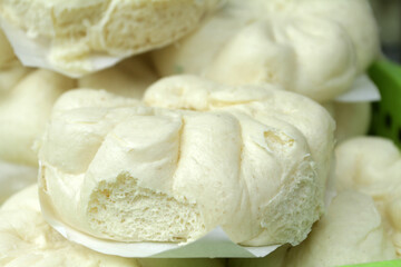 closeup bakpao on plate