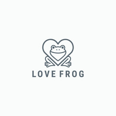 Fototapeta premium Love frog logo vector icon illustration style
