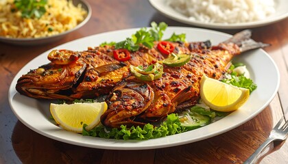 Deliciously Roasted Fish with Aromatic Spices and Lemon