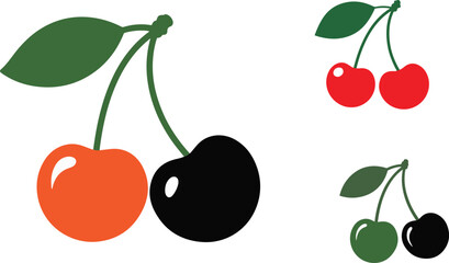 Cherry Logo Vector Icon &ndash; Minimal Fruit Symbol Design