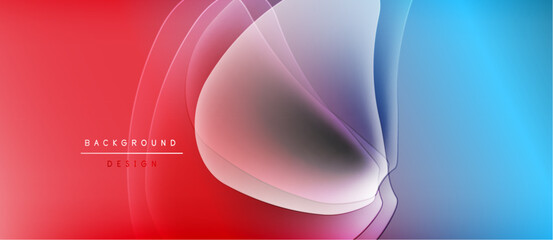 Abstract fluid shapes blend red, blue hues. Smooth gradients create dynamic visual effect. Modern design element for backgrounds.