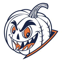 Cartoon pumpkin with scary face for halloween