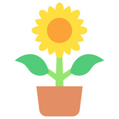Sunflower Icon Mini Illustration Icon. Use For Modern Concept, Print, Ui, Ux Kit, Web And App Development. Vector Related To Office, Education, Examination And More