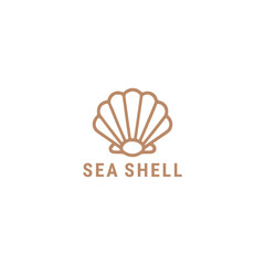 Obraz premium Sea shell logo vector icon illustration style