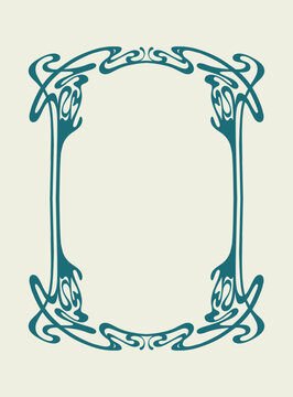 Art nouveau vintage retro style poster frame border collection background vector art decorative element editable