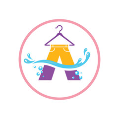 a letter laundry logo icon element vector design template