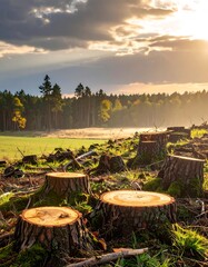 Forest clearing at dawn