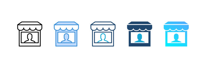 Vendor icon set multiple style collection