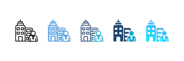 Client Company icon set multiple style collection