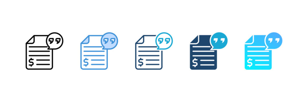 Quotation icon set multiple style collection