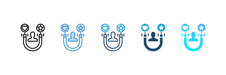 User Engagement icon set multiple style collection