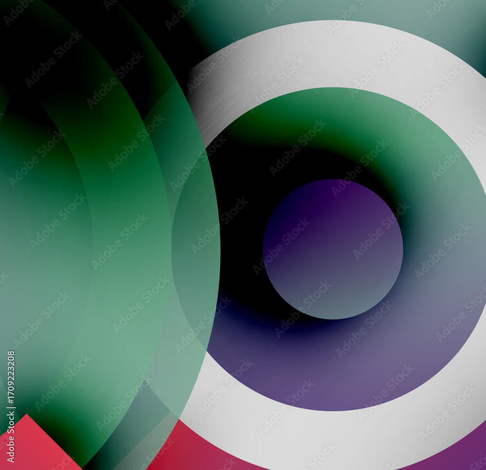 Aufkleber abstract composition featuring overlapping circles. colors blend, creating gradients. design evokes 