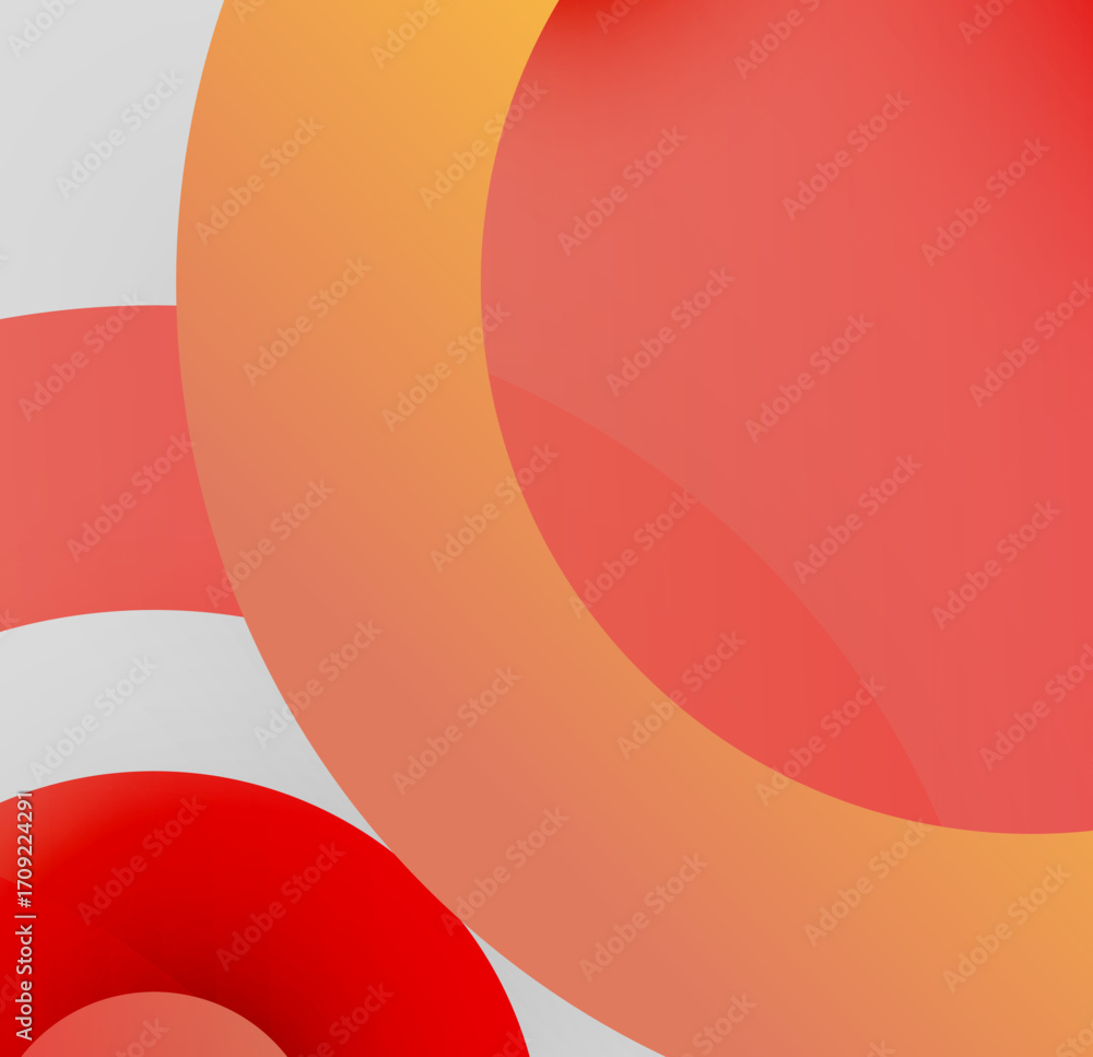 Poster Abstract composition featuring overlapping circles. Warm colors dominate, creating soft gradients. Minimalist design with simple shapes, modern aesthetic.