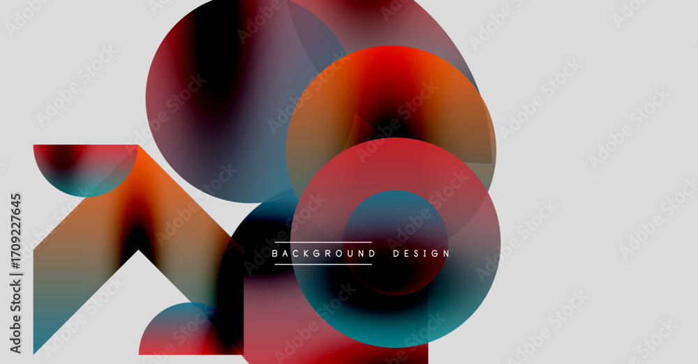Poster abstract fluid shapes overlap. vibrant colors blend, creating dynamic composition. modern design wit