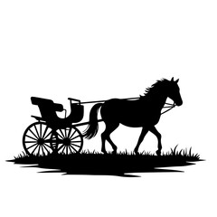horse and carriage silhouettes, horse, silhouette, vector, animal, black, illustration, carriage, isolated, race, farm, animals, equestrian, art, riding, sport, rider, cowboy, nature, cart, white, run