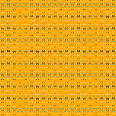 Primitive geometric seamless polka dot pattern White, black and blue small polka dots on yellow background Simple rustic, country style