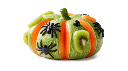 Healthy Fruit Halloween Treats isolated on a white background