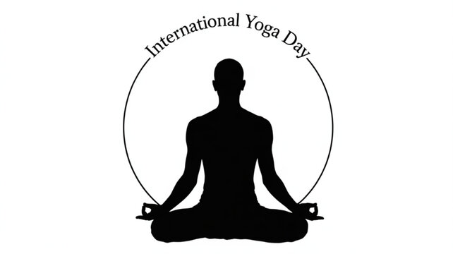 International yoga day silhouette vector illustration for meditation and wellness graphic design template