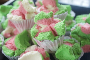 closeup homemade cake on table