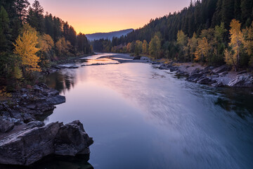 Glacier National Park River Sunset