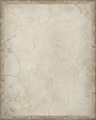 Weathered Limestone Stone Texture Background with Cracks and Bordered Blank Area for Antique Layouts